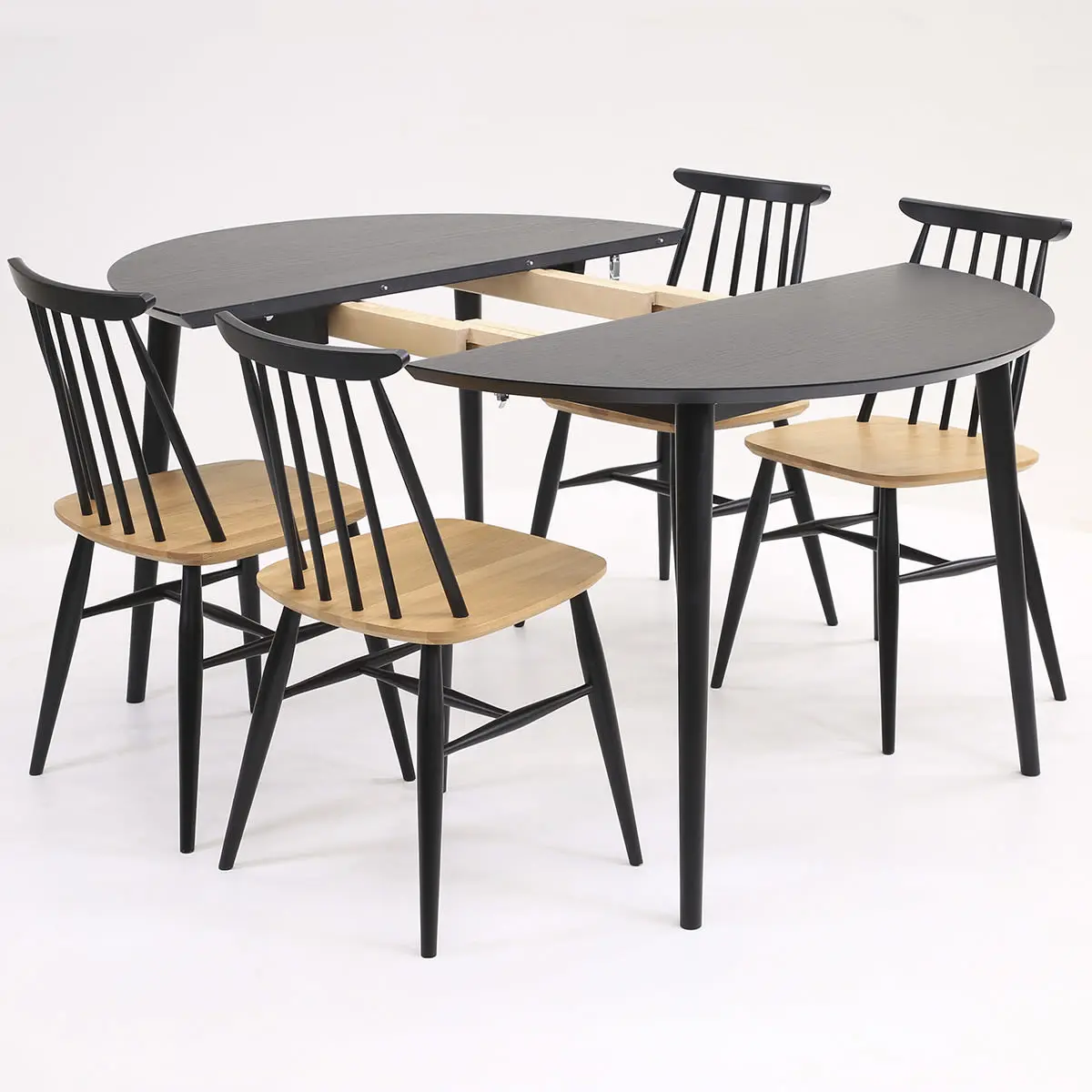 Aino pyöreä jatkettava pöytä 110-155 cm, tammi teak - Image 4